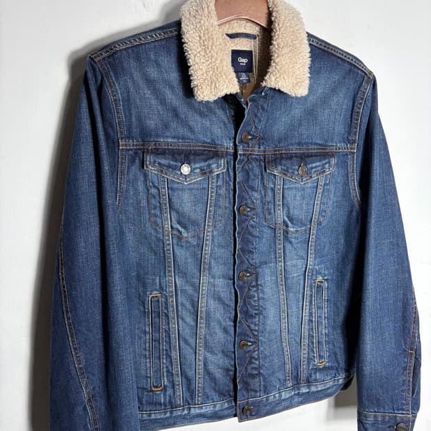 갭 시어링 카라 데님 자켓