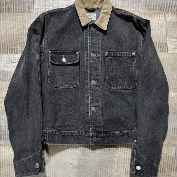 폴로 랄프로렌 덩가리 데님 자켓 블랙 미제 빈티지