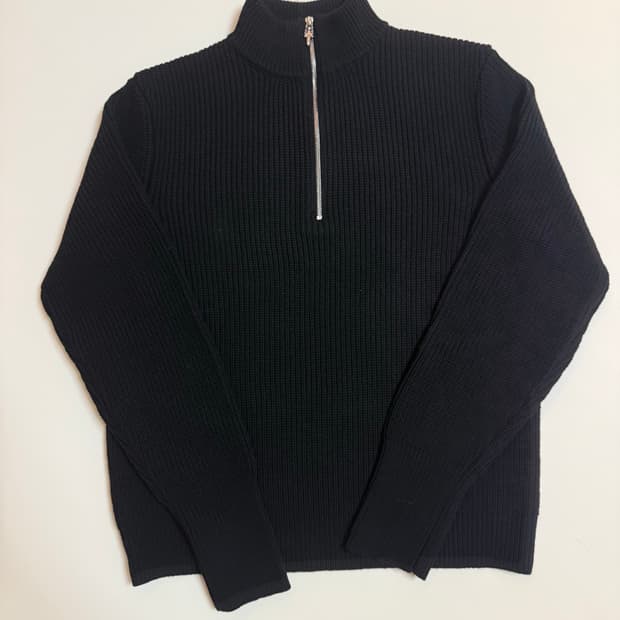 캐시미어 트리플크로스패치 하프집업 니트 크롬하츠