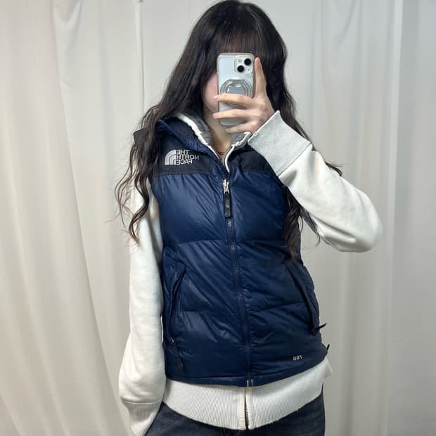 The North Face Navy Nuptse 700 Down Vest