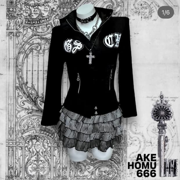 Cubic punk lettering zip-up