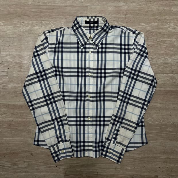 버버리 런던 노바체크 긴팔 셔츠 [라이트 베이지] L/100