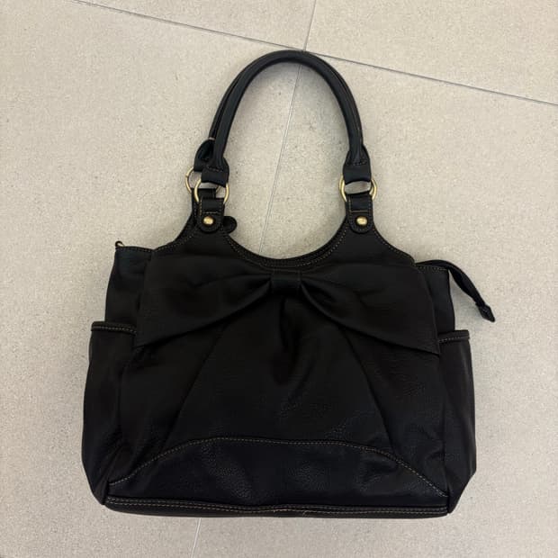 블랙 리본 갸루 숄더백