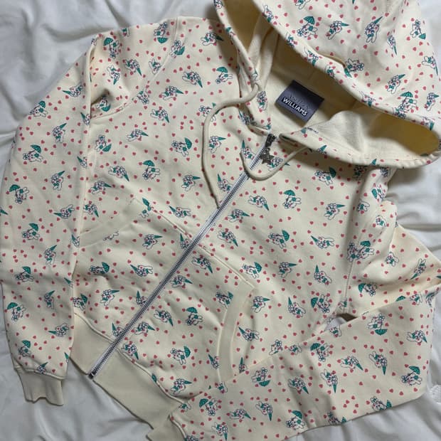 애슐리윌리엄스 토끼 크롭 후드집업 s