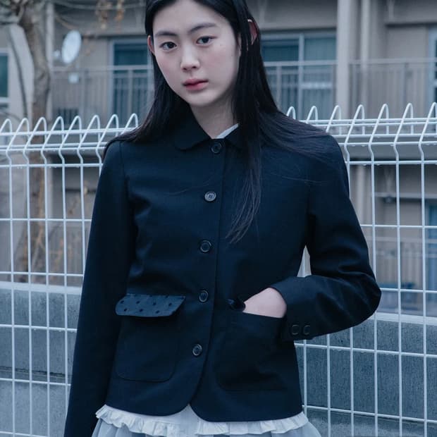 오헤시오 도트 라운드 카라 자켓