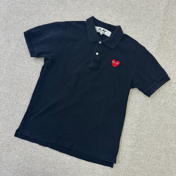 M 꼼데가르송 블랙 폴로 셔츠 0413D