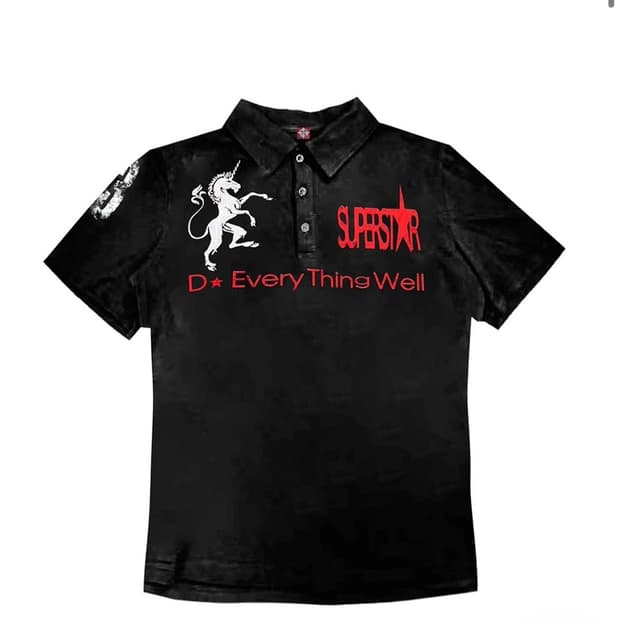 비엑세스 Unicorn Embroidery Polo T-Shirt 