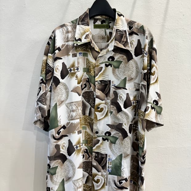 japan vintage cool 폴리 패턴셔츠