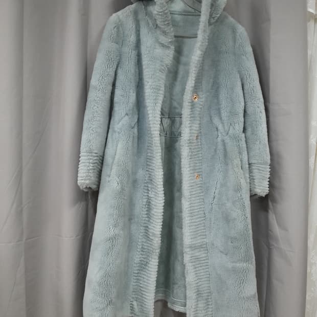 양털 후드 롱코트 55