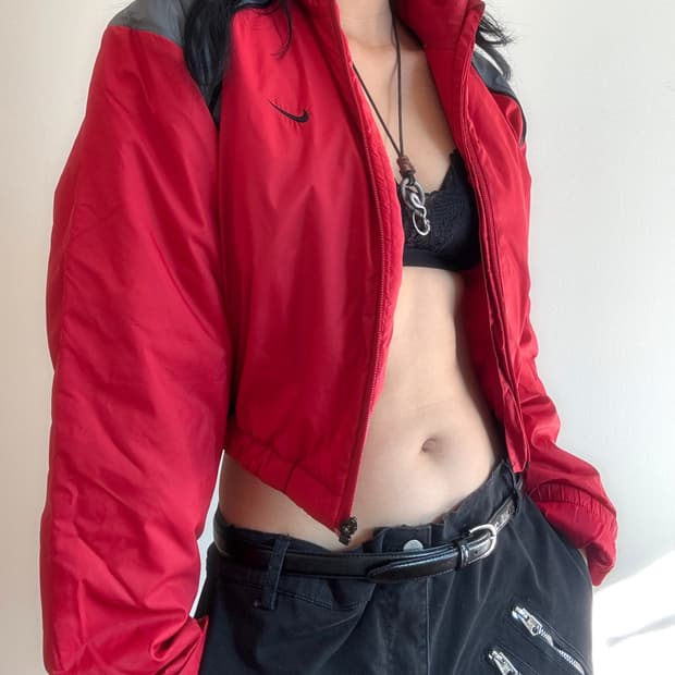 나이키 크롭 푸퍼 자켓