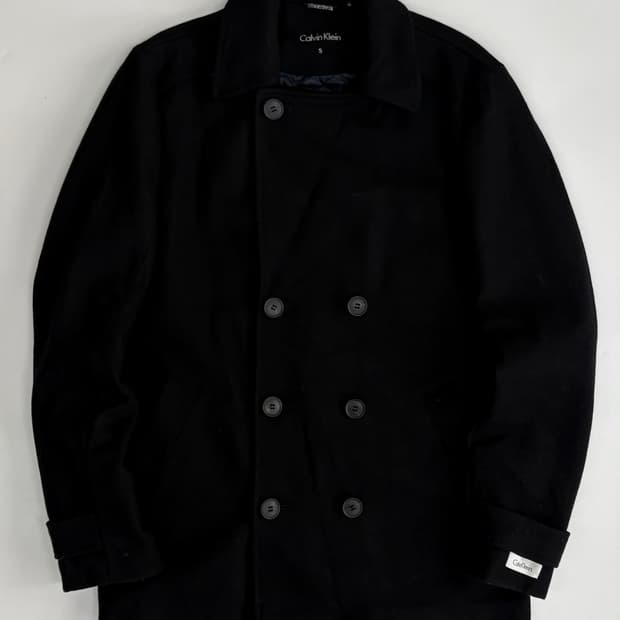 [S] 캘빈클라인 더블 브레스트 울 피코트