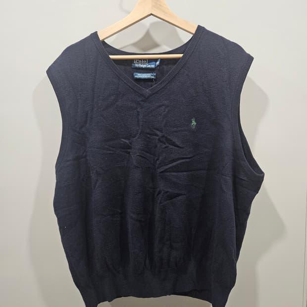 폴로 랄프로렌 메리노울 니트 베스트 네이비