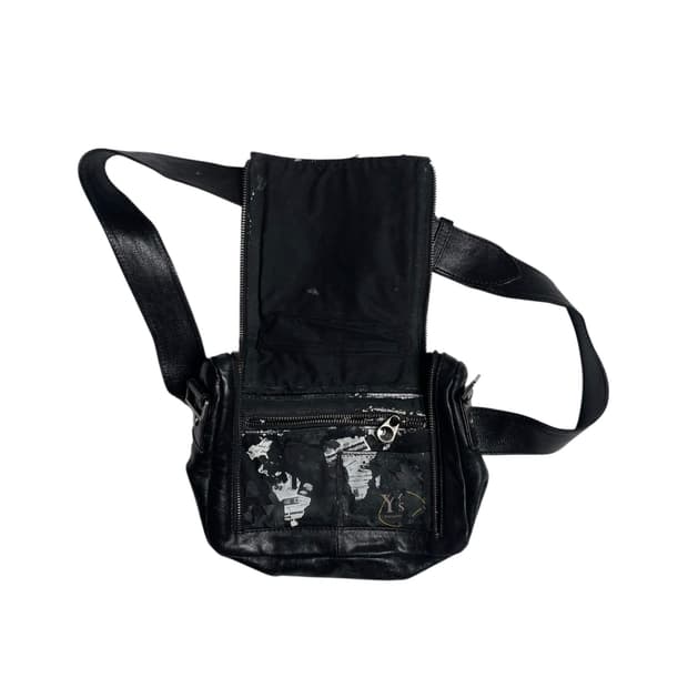 Y's 만다리나덕 맵 페인트 코팅 레더 벨트백