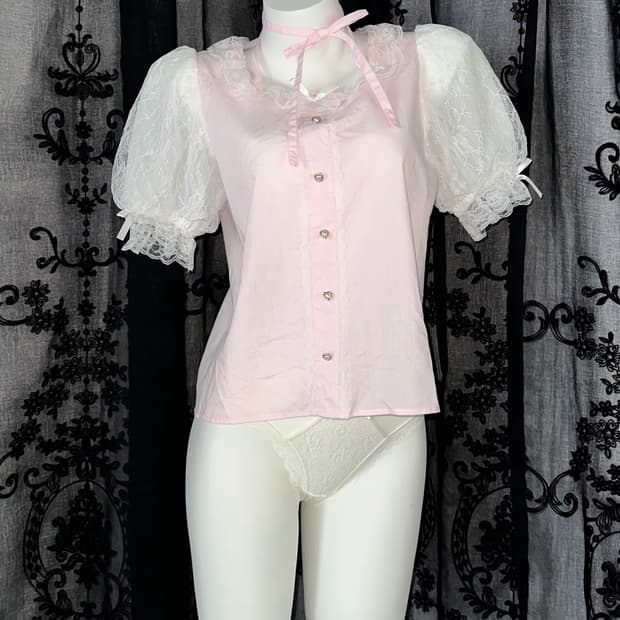 pink ribbon blouse
