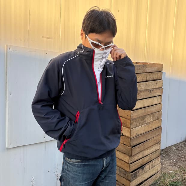 타미 힐피거 빈티지 배색 하프 집업 아노락