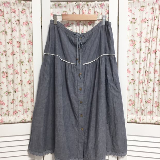 빈티지 모리걸 단추 스커트