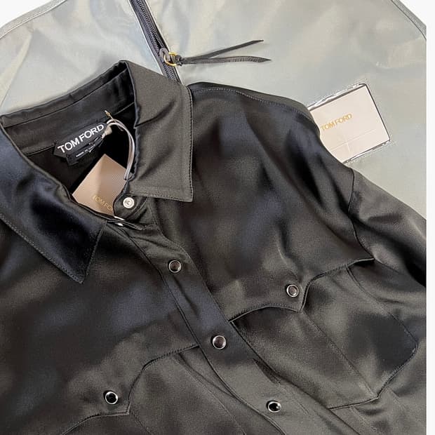 톰포드 비스코스 웨스턴 블랙셔츠