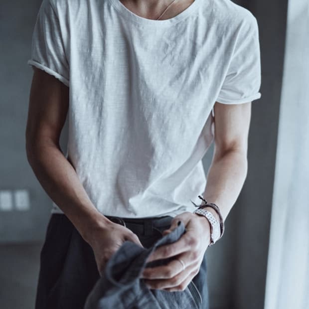 모노프리베 Textured Roll Half Sleeve White 2