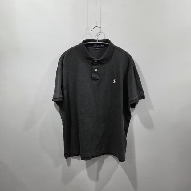 폴로랄프로렌 코튼 카라 멜란지 다크그레이 반팔티 XL