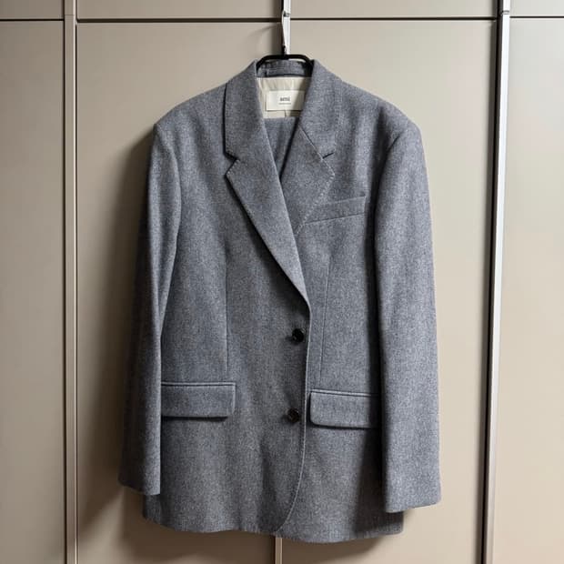 아미 드 꾀흐 그레이 울 싱글 슈트 셋업 50/40 사이즈