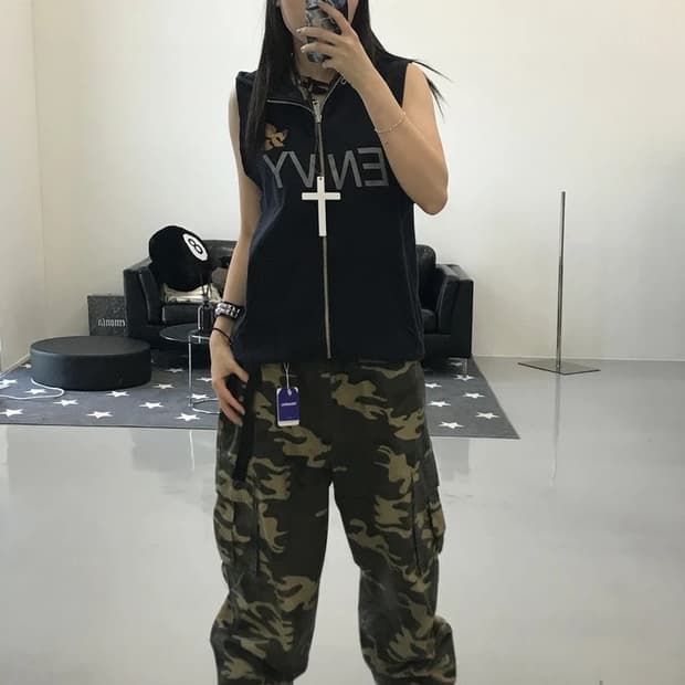 알뉴보드 ENVY 레터링 조끼 후드집업