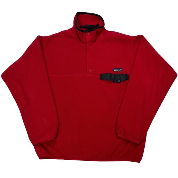 11FW 파타고니아 신칠라 스냅-T 플리스 레드 블랙 포켓