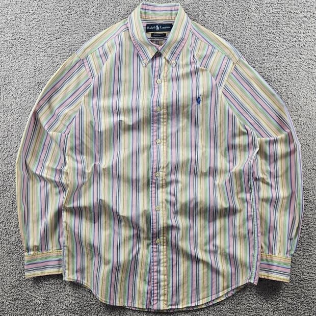 폴로랄프로렌 멀티컬러 스트라이프 커스텀핏 셔츠 ( M추정 )/ 11008