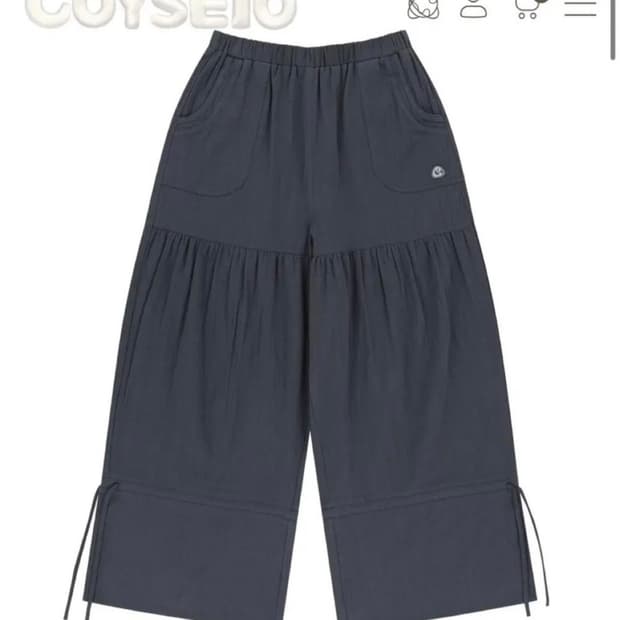 코이세이오 셔링 러프 팬츠 네이비 shirring rough pants