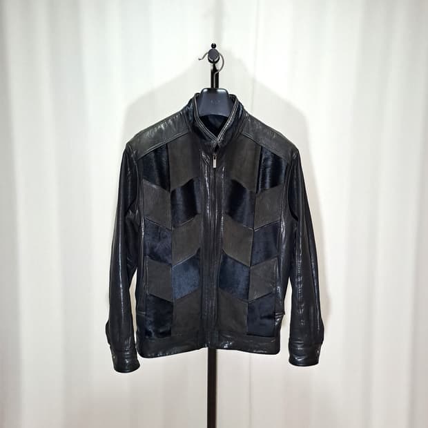 (택포) 양가죽 패치워크 자켓 95 B449