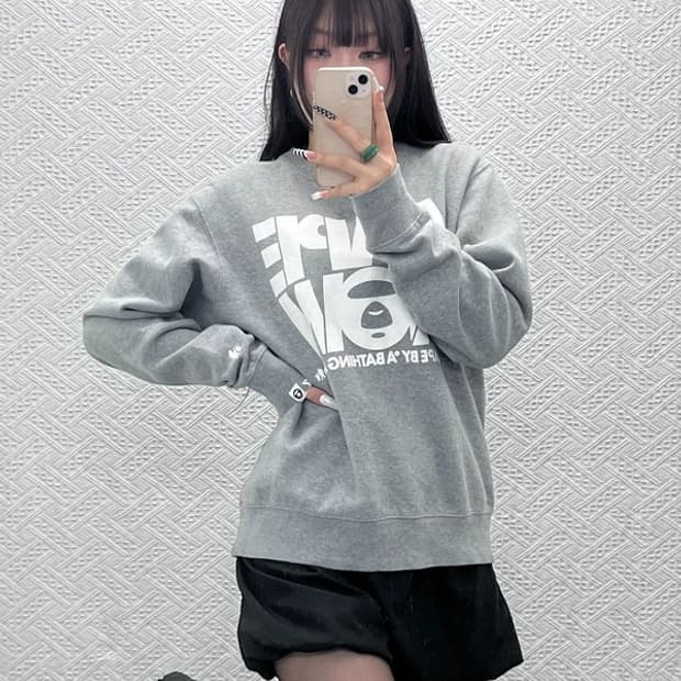 베이프 AAPE 빈티지 스트릿 펑크 빅 스펠아웃 맨투맨 L C10701