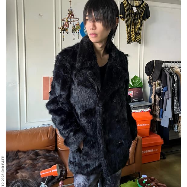 Jpn Vintage Black Chic Fur Coat