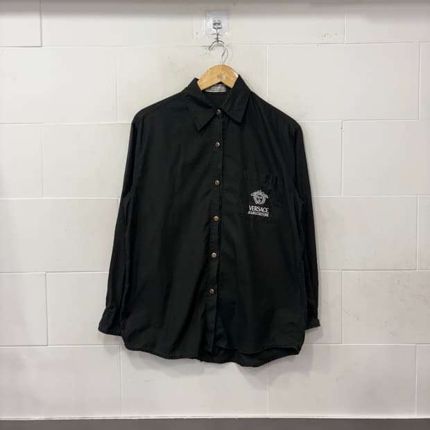 베르사체 진스 꾸뛰르 90s 메두사 로고 블랙 셔츠