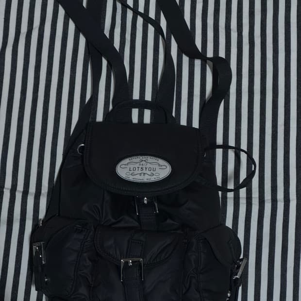 라츠유 Nostalgia chubby Backpack Black