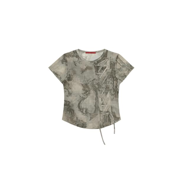 보헤미안서울 LACE-UP HALF SLEEVE BEIGE