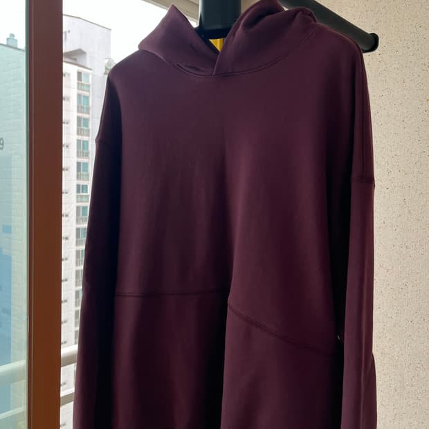 러프사이드 오버사이즈 후디 와인 색상