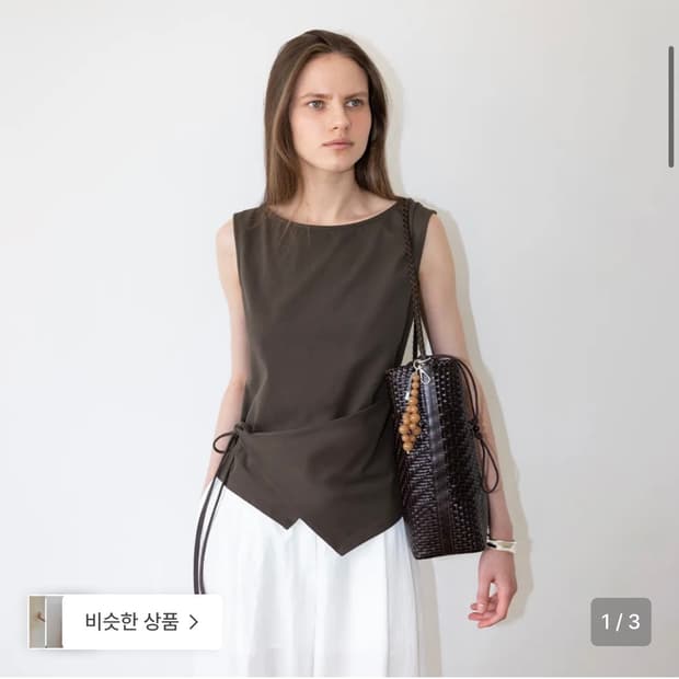 새제품 루에브르 슬리브리스 랩 저지 블라우스 2 m 사이즈