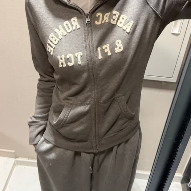 아베크롬비 그레이 후드집업 L