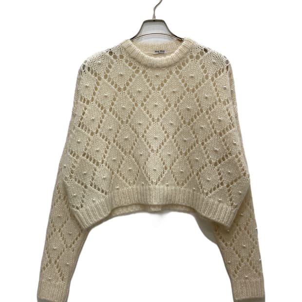 미우미우 진주 캐시미어 모헤어 니트 새상품
