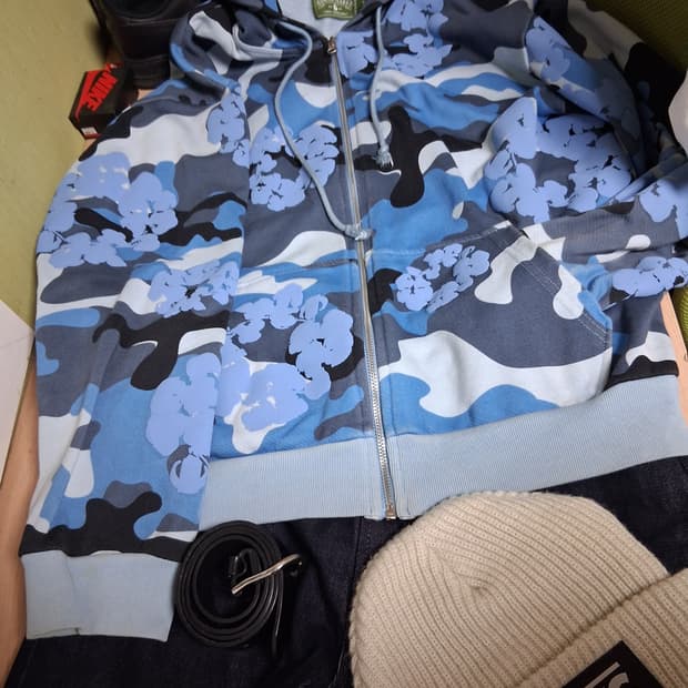 데님티어스 블루카모 후드집업