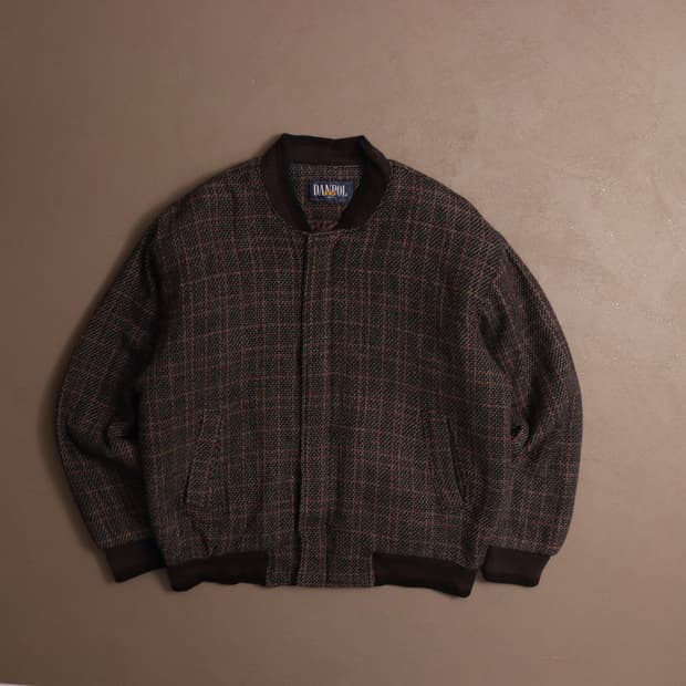 90's 빈티지 울 블루종 봄버자켓 A1694