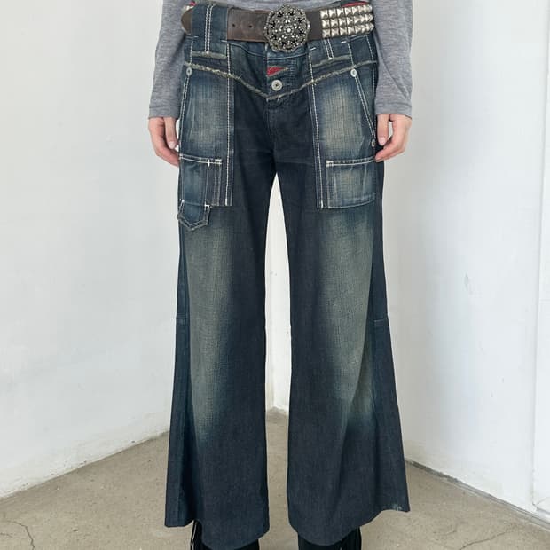 마리떼 프랑소와 저버드 포켓 플레어 데님 팬츠