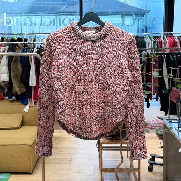 셀린느 오렌지 믹스컬러 코튼 니트 