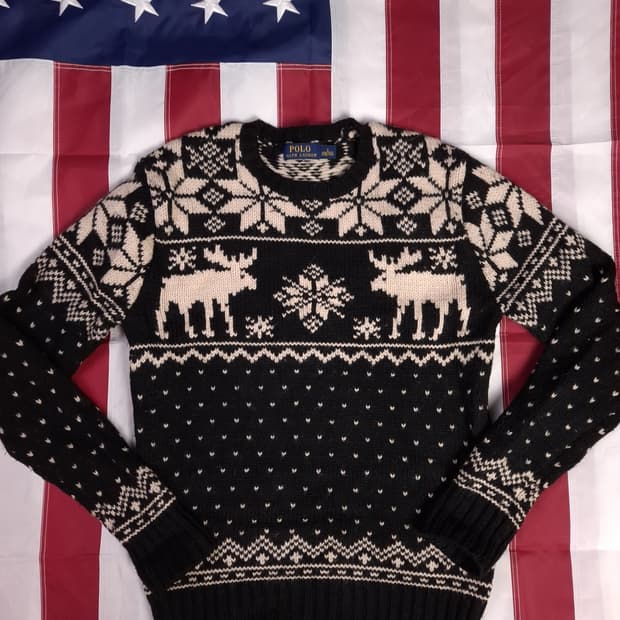 새제품급 오리지날 신형 랄프로렌폴로 울 알파카 노르딕 니트