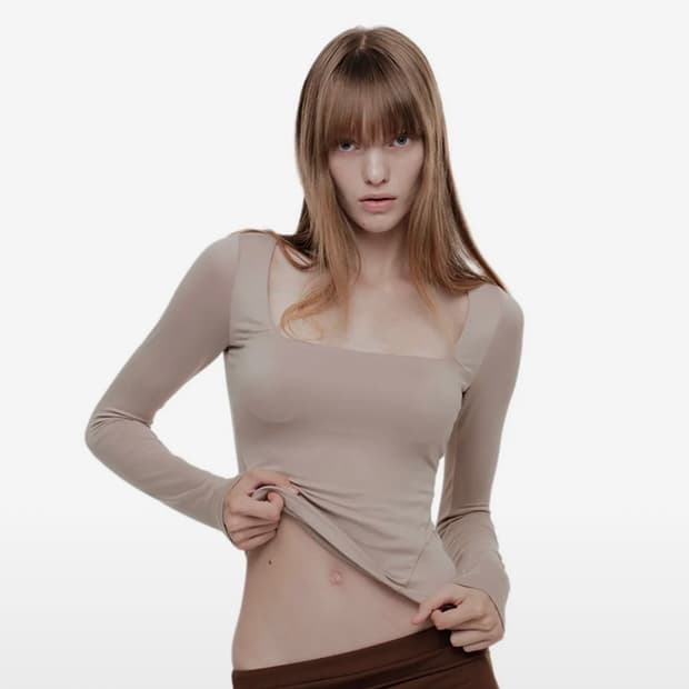 2000아카이브 SQ NECK CONTOUR T (SKIN)