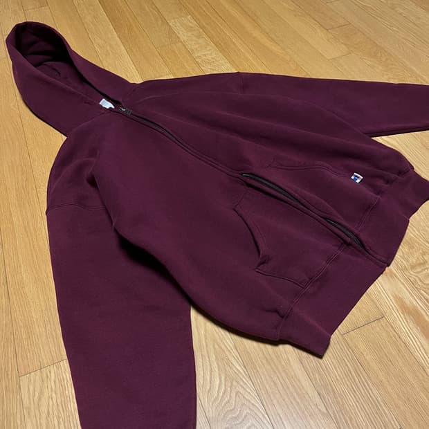 [XL] 90s 빈티지 러셀 후드집업 버건디