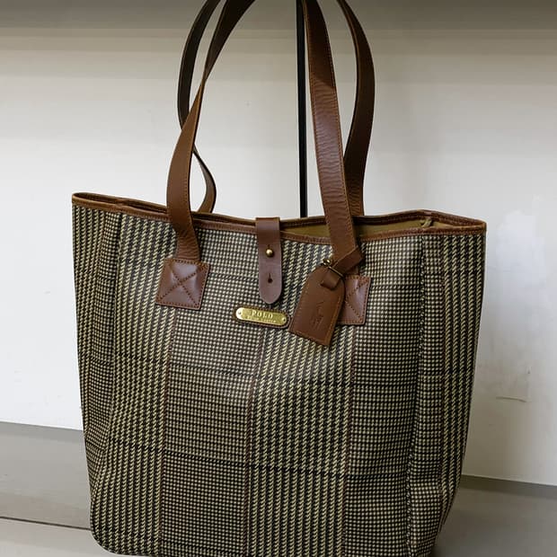 폴로랄프로렌 건 클럽 체크 토트백