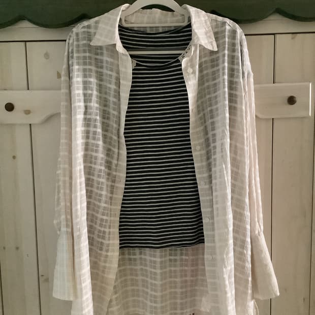 Checkered shirt, short-sleeved shirt, 🎁