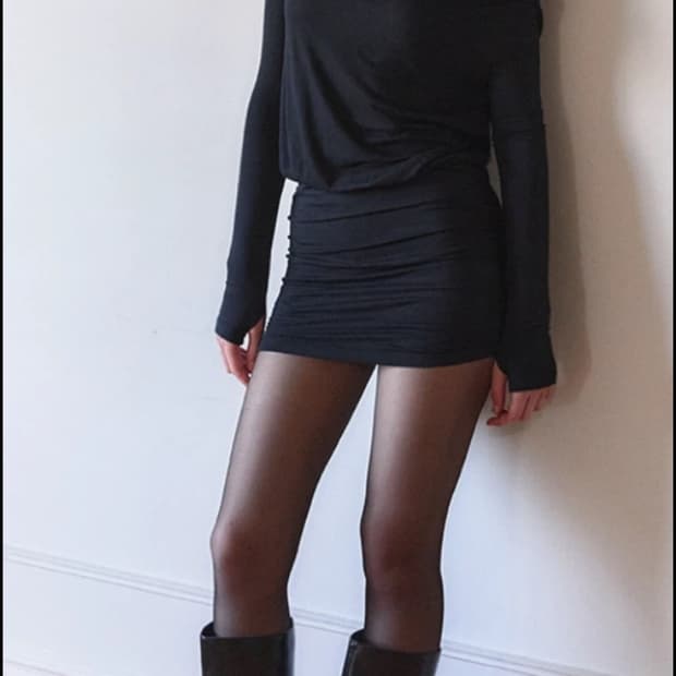 낫유어로즈 블랙 셔링 원피스 (새상품)