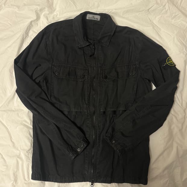 스톤아일랜드 브러쉬드 코튼 오버셔츠 L