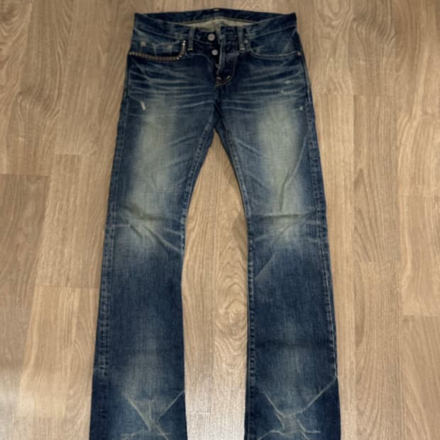 히스테릭글래머 스터드 워싱 데님 킨키진